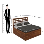 Solid Sheesham Wood Lyon King Size Bed with Box Storage