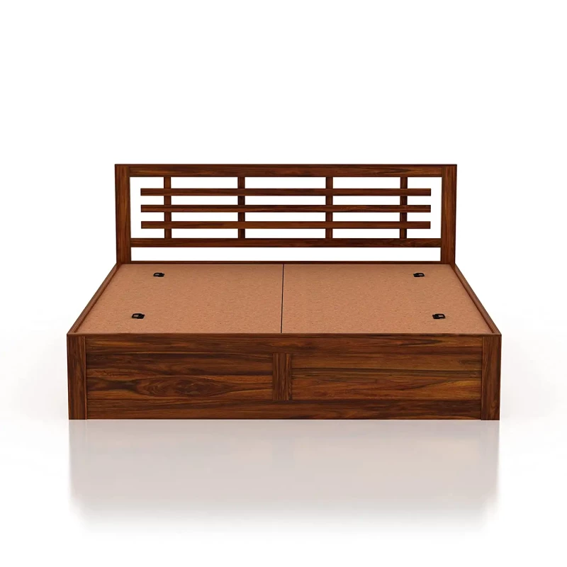 Solid Sheesham Wood Lyon King Size Bed with Box Storage