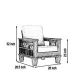 Furniture Solid Wood 5 Seater Wooden Sofa set for living Room
